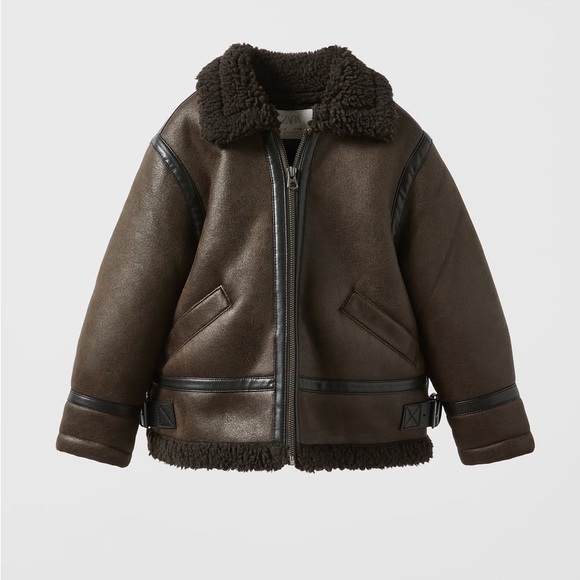 ZARA KIDS DOUBLE-FACED FAUX SHEARLING COAT (UNISEX)